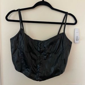 Faux leather corset top